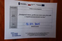 szkolenie dotyczące dostępności treści cyfrowych dla osób z niepełnosprawnością wzroku